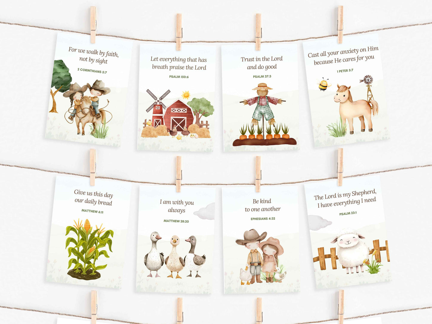 20 Farm Life Bible Verse Flashcards