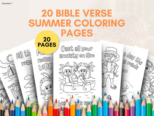 20 Summer Sunday School Bible Verse Coloring Pages