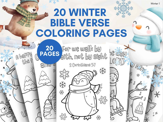 20 Winter Sunday School Bible Verse Coloring Pages