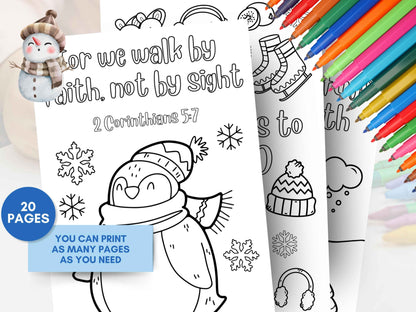 20 Winter Sunday School Bible Verse Coloring Pages