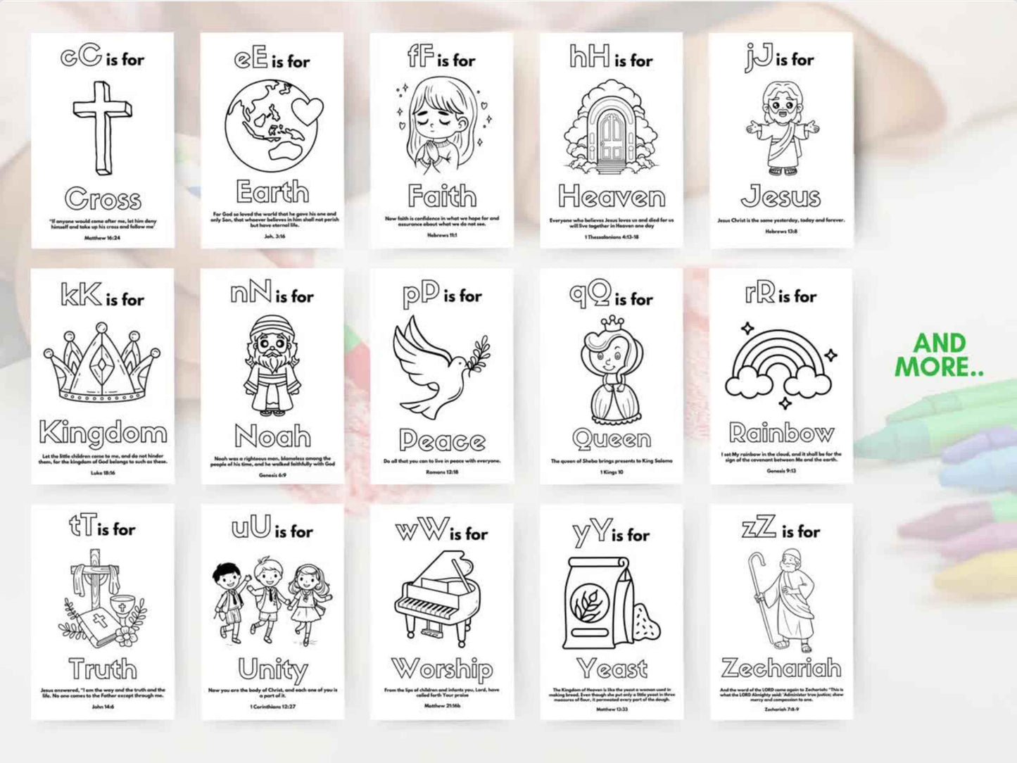 26 Christian ABC Bible Verse Coloring Pages