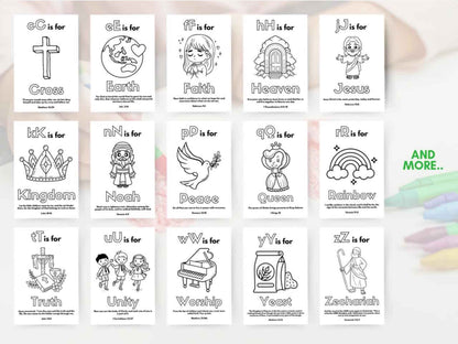 26 Christian ABC Bible Verse Coloring Pages