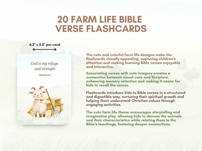 20 Farm Life Bible Verse Flashcards