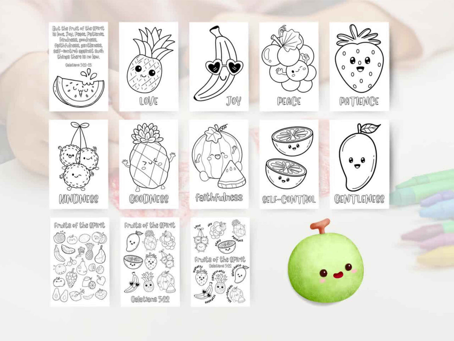 Fruits of the Spirit Coloring Pages for Kids