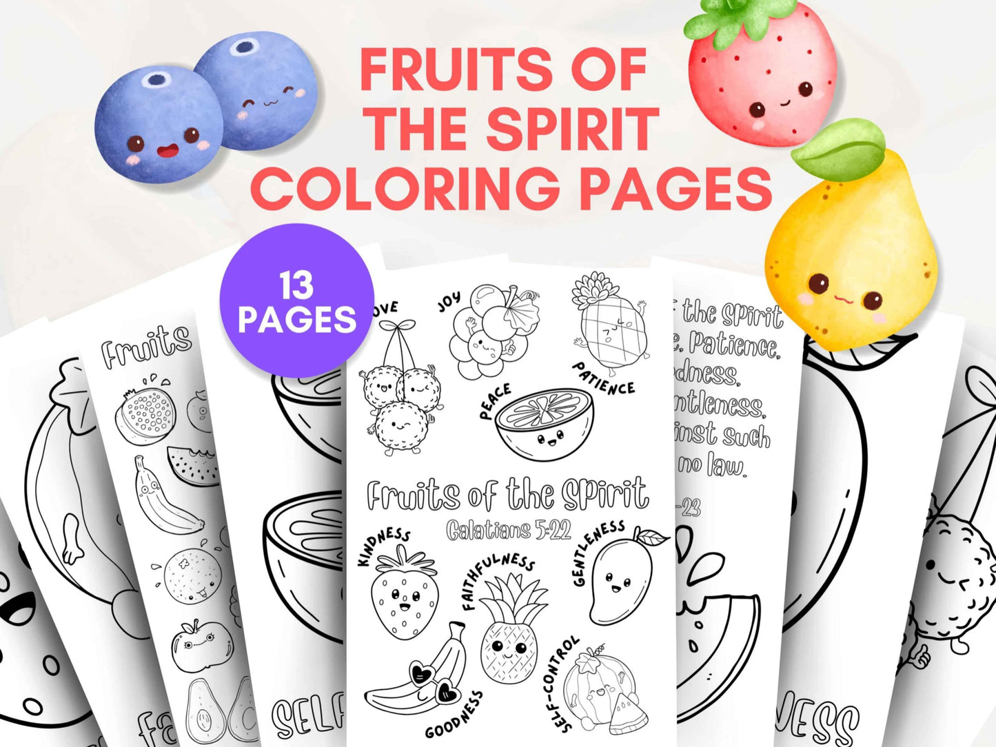 Fruits of the Spirit Coloring Pages for Kids