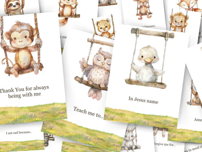 24 Learn How To Pray Cards - Cute Animals