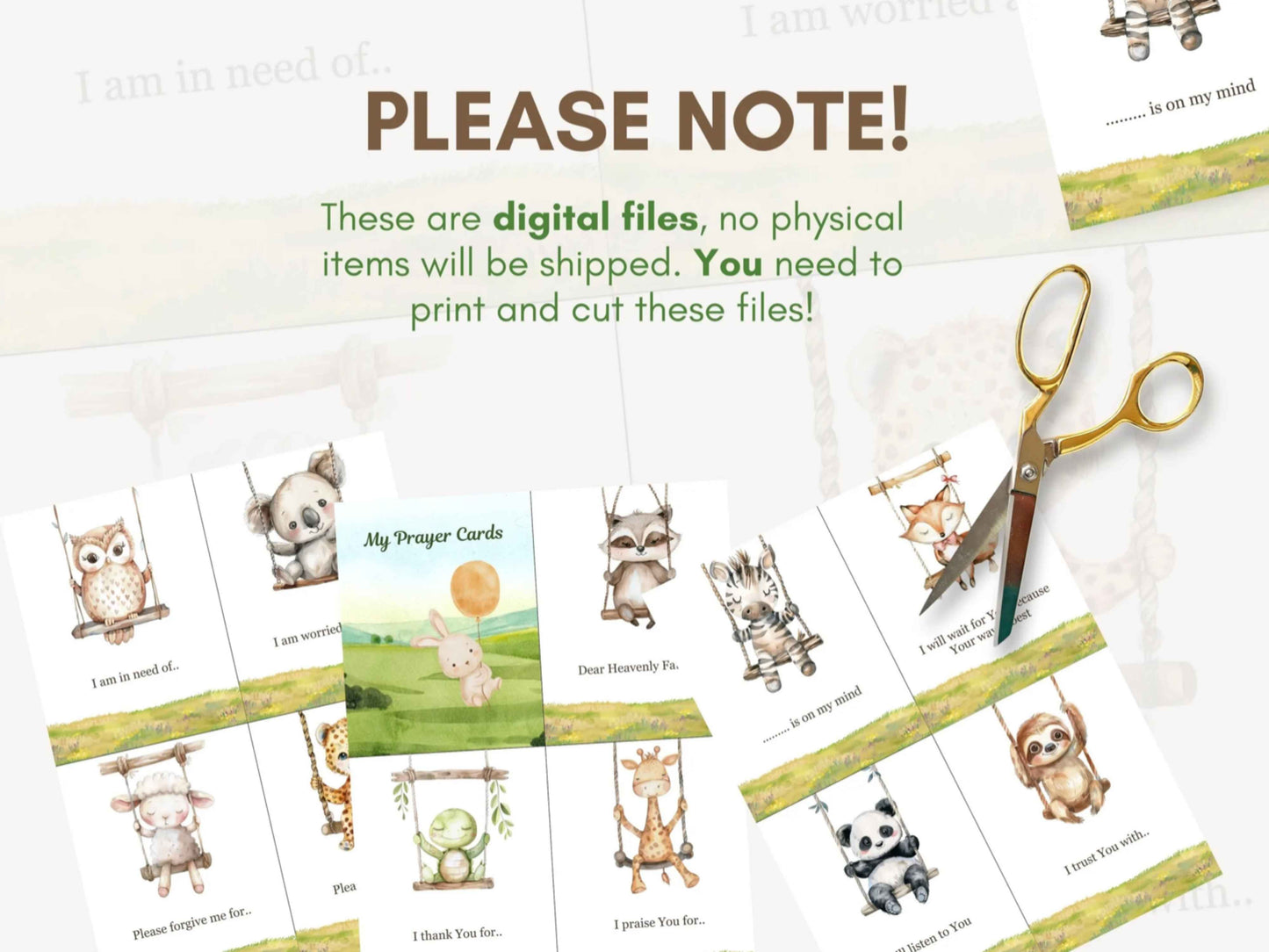 24 Learn How To Pray Cards - Cute Animals