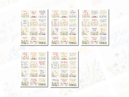 Printable Scripture Scraps - Prayer Board Bible Verse Cards