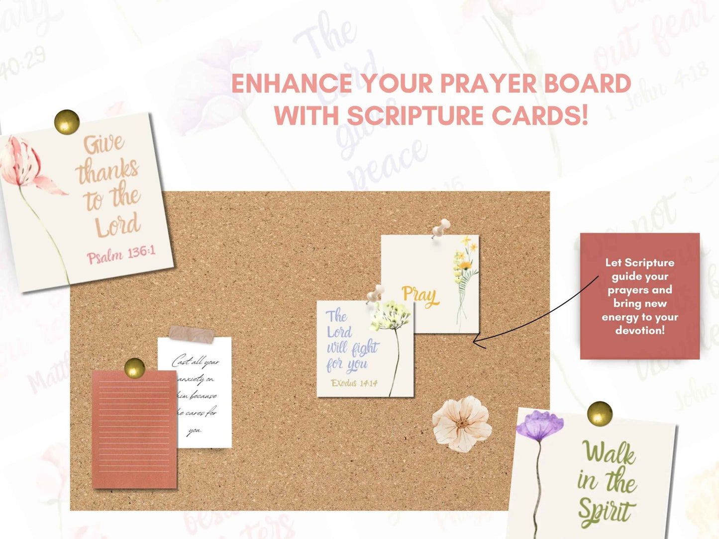 Printable Scripture Scraps - Prayer Board Bible Verse Cards