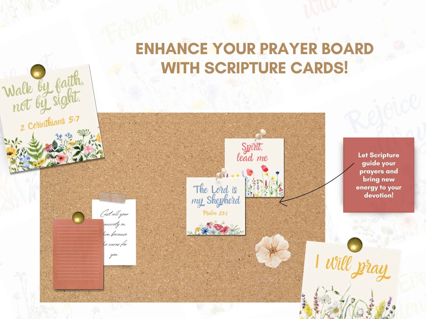 Printable Scripture Scraps - Prayer Board Bible Verse Cards