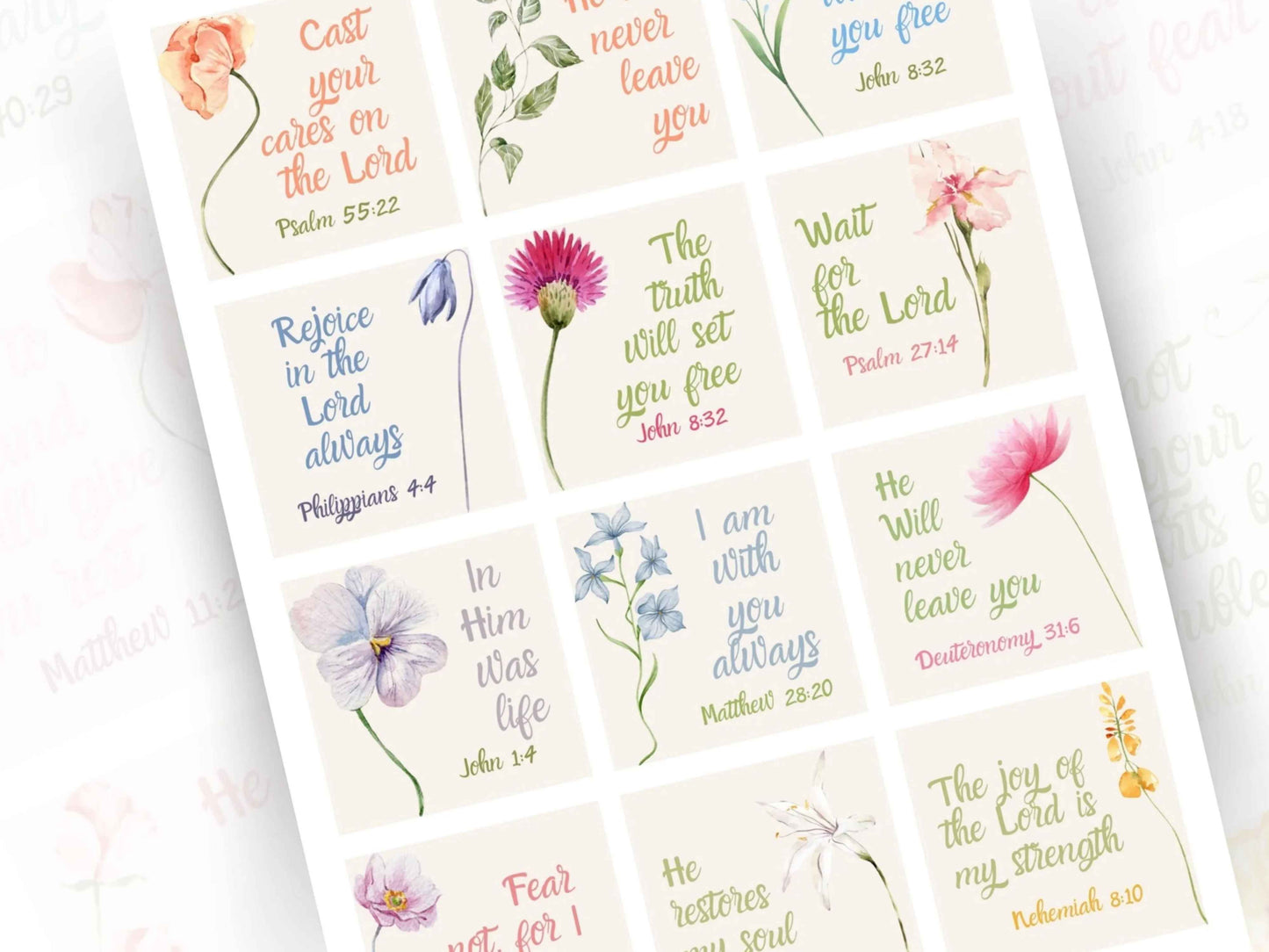 Printable Scripture Scraps - Prayer Board Bible Verse Cards