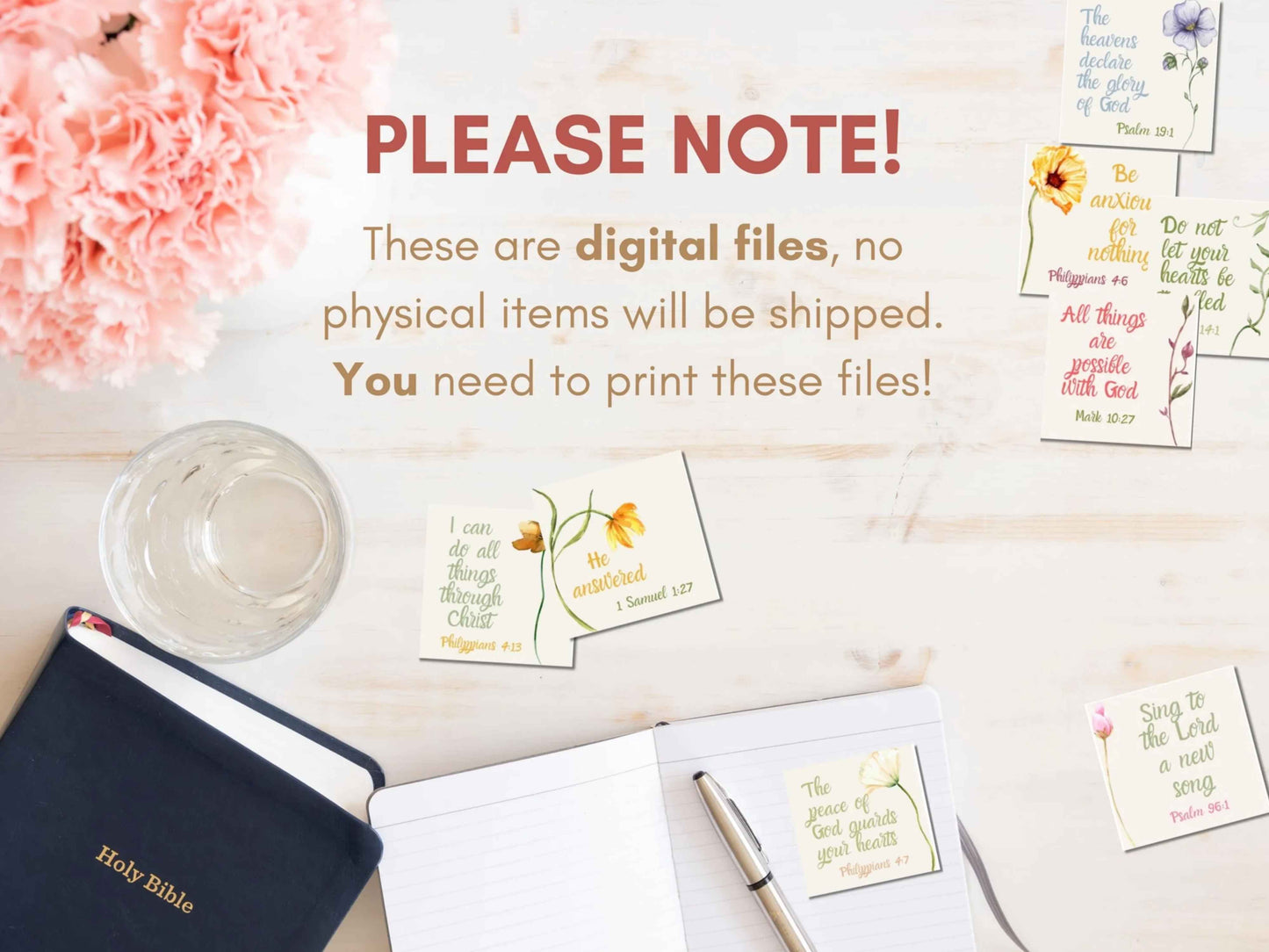 Printable Scripture Scraps - Prayer Board Bible Verse Cards