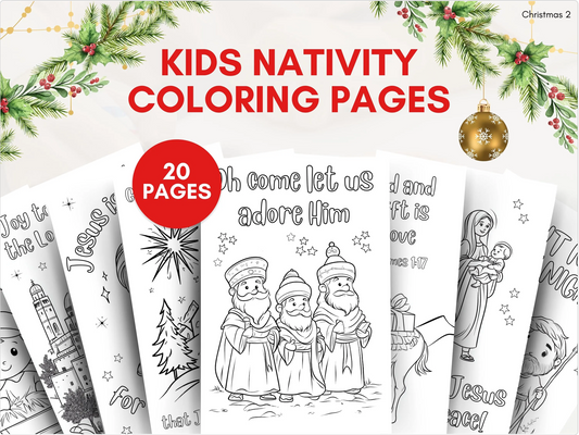 20 Nativity Sunday School Christmas Coloring Pages