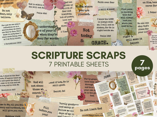 Printable Scripture Scraps - Prayer Board Bible Verse Cards