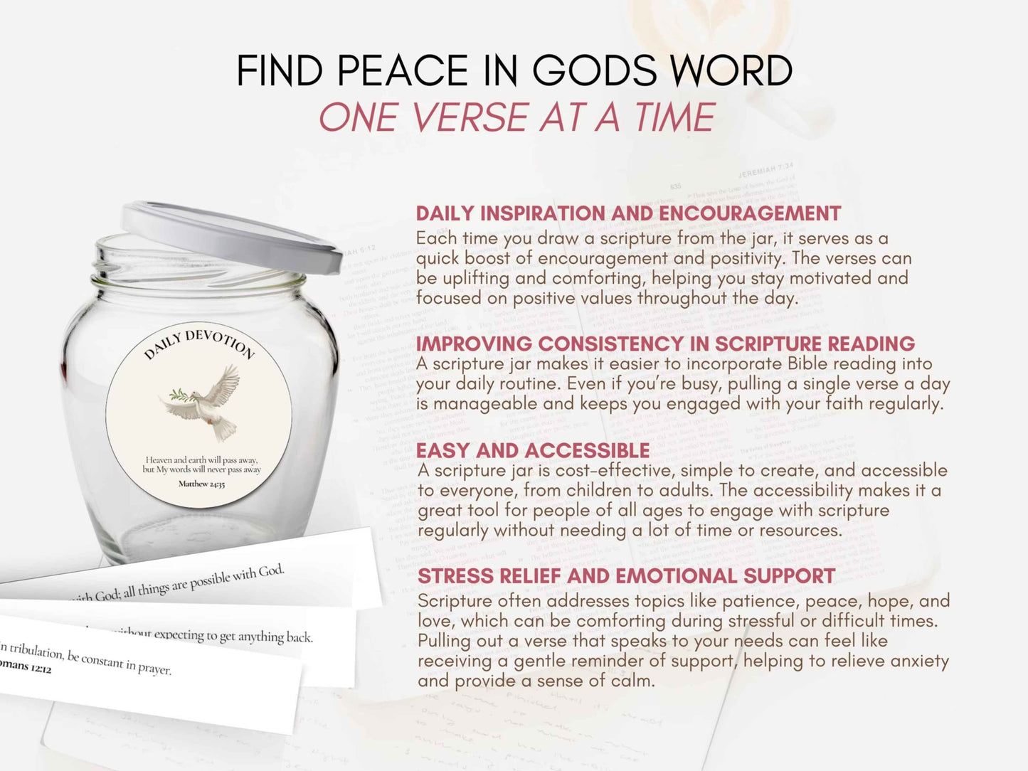 DIY Scripture Jar Kit - Feelings and Emotions Bibles Verses