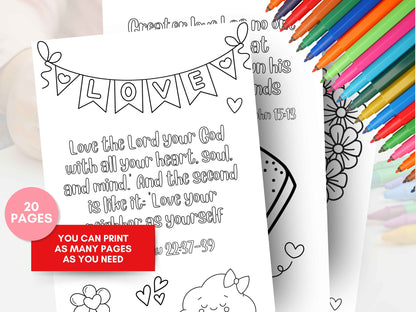 20 Valentine Love-Themed Bible Verse Coloring Pages