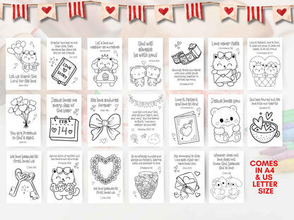 20 Valentine Love-Themed Bible Verse Coloring Pages