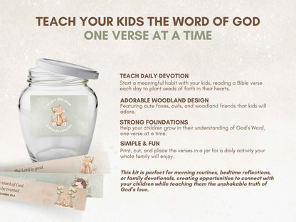 DIY Scripture Jar for Kids - Woodland Theme