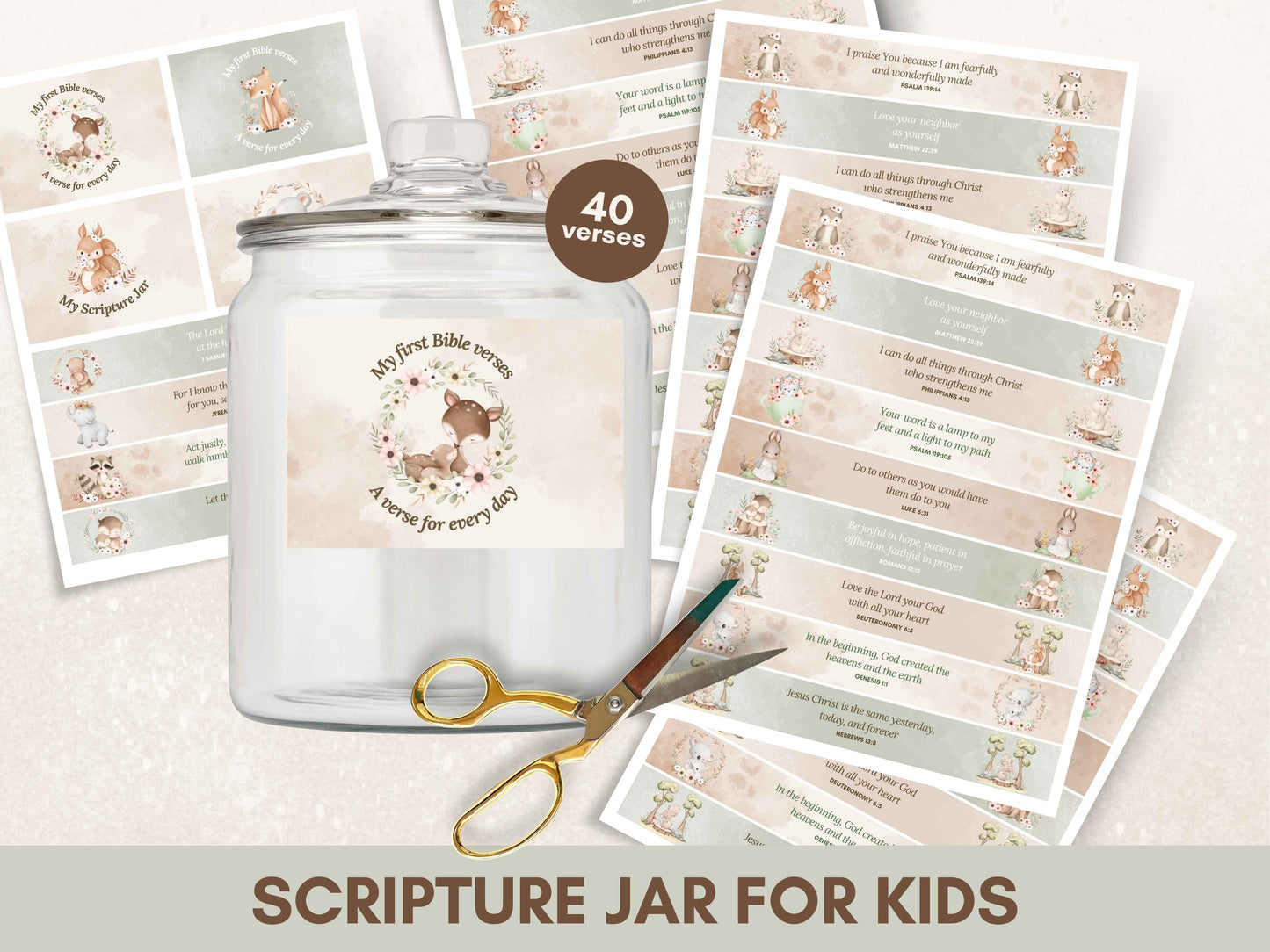 DIY Scripture Jar for Kids - Woodland Theme